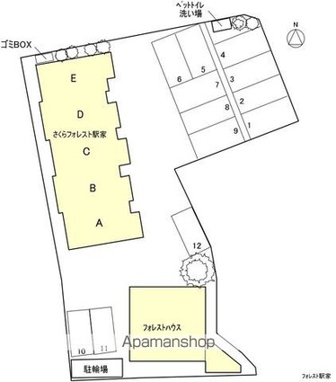 さくらフォレスト駅家[2LDK/59.74m2]の配置図