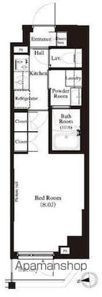 アーバンパーク江古田の森[1K/25.52m2]の間取図