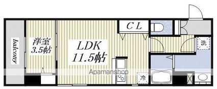 東京都立川市錦町１丁目[1LDK/39.25m2]の間取図