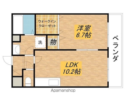 グランツ２１[1LDK/40.23m2]の間取図