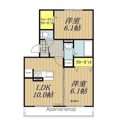 クレスト御殿山[2LDK/52.54m2]の間取図