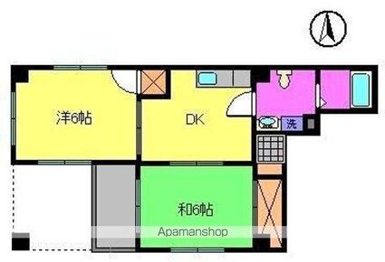 シャトレー大手町[2DK/38.88m2]の間取図