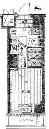 ルーブル高円寺弐番館[1K/20.25m2]の間取図