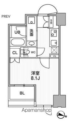 東神田テラスレジデンス[1K/27.22m2]の間取図