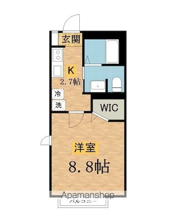 ラ・シエスト[1K/28m2]の間取図