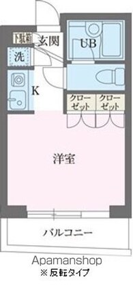 パークフロント西新宿[1R/20.46m2]の間取図