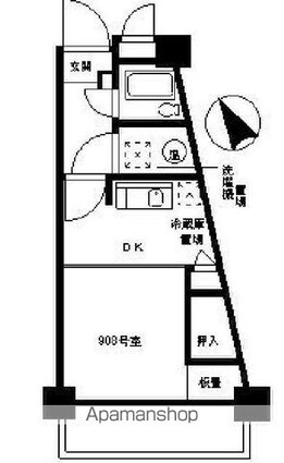 シャンボール北新宿[1DK/30.29m2]の間取図