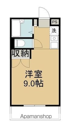 エスポワール中庄[1K/22.86m2]の間取図