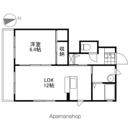 岡山県岡山市南区豊成３丁目[1LDK/45.5m2]の間取図