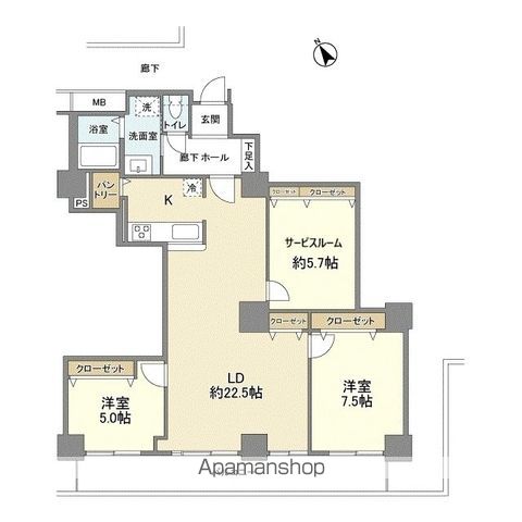 キングマンション堂島川の間取り写真