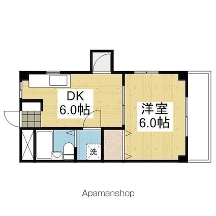 ＥＡＳＴⅡ[1DK/22.68m2]の間取図