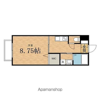 浅川木舎[1K/28.6m2]の間取図
