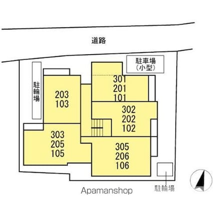 セレスティア若宮[1LDK/32.85m2]の配置図