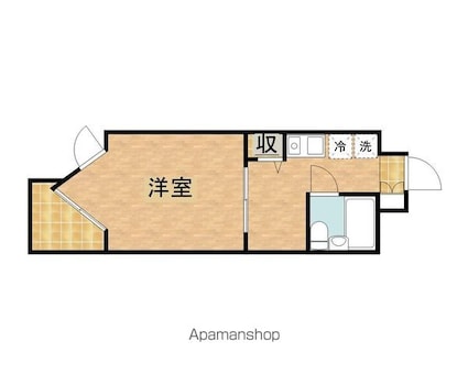 ヘリオス３７８立川[1K/21.6m2]の間取図