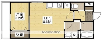 月光多治米[1LDK/29.56m2]の間取図