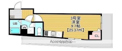 Ｆｏｒｔｉｔｕｄｏ四街道[1R/25.37m2]の間取図