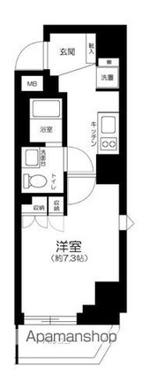 東京都目黒区東山２丁目[1K/26.27m2]の間取図
