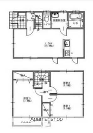 グランソフィア東深井Ｂ[3LDK/76.59m2]の間取図
