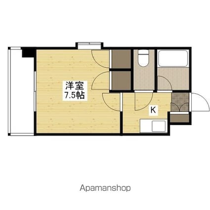 広島県広島市西区楠木町１丁目[1K/21.3m2]の間取図