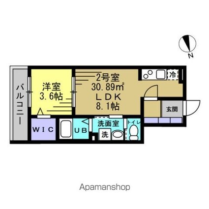 Ａ＇ｓ　Ｃｒｅｓｔ（エースクレスト）[1LDK/30.89m2]の間取図