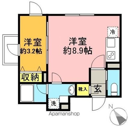 東京都世田谷区赤堤５丁目[1DK/29.33m2]の間取図