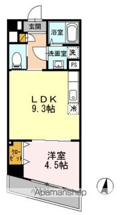 エスポワール多摩川[1LDK/35.56m2]の間取図