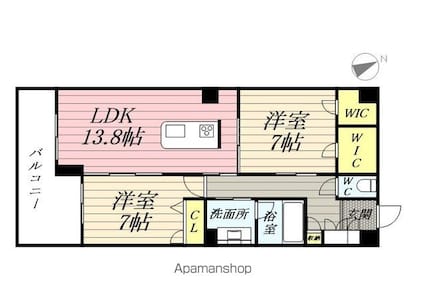 神奈川県横浜市栄区小菅ケ谷４丁目[2LDK/69.65m2]の間取図