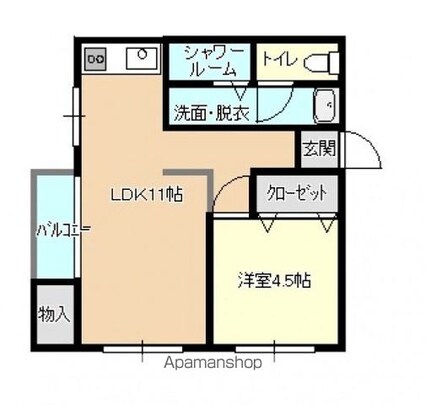 ブルックス駅前[1LDK/37m2]の間取図