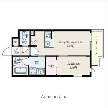 コンポジット新宿柏木[1LDK/31.22m2]の間取図