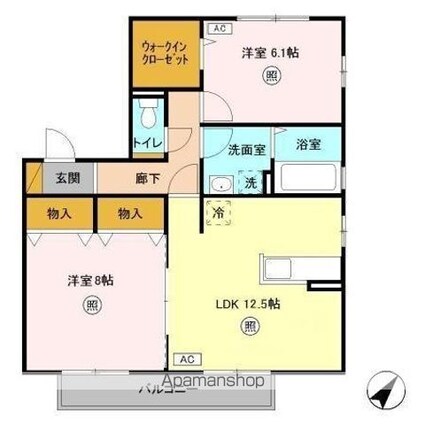 ローズガーデン・レジス　ＡＢＣＤ[2LDK/65.46m2]の間取図