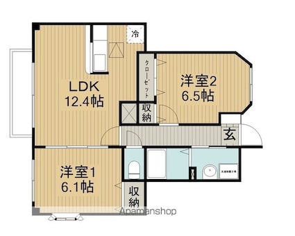 長野県岡谷市長地柴宮３丁目[2LDK/56.51m2]の間取図