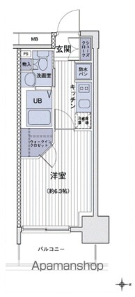 エスティメゾン大島[1K/22.12m2]の間取図