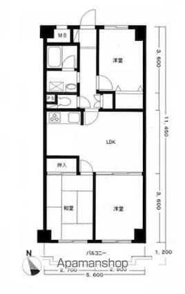 エンゼルハイム大泉学園[3LDK/64.12m2]の間取図