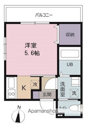 ピアコートＴＭ富士見台弐番館[1K/21.3m2]の間取図
