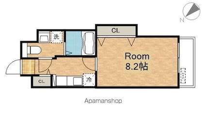 ファルカ[1K/27.28m2]の間取図