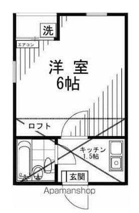 コスモ西[1K/16.11m2]の間取図
