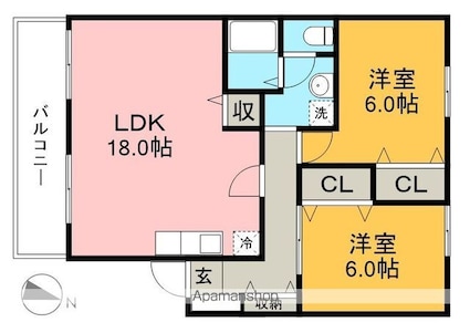 ラ・プランタン春日[3LDK/68.7m2]の間取図