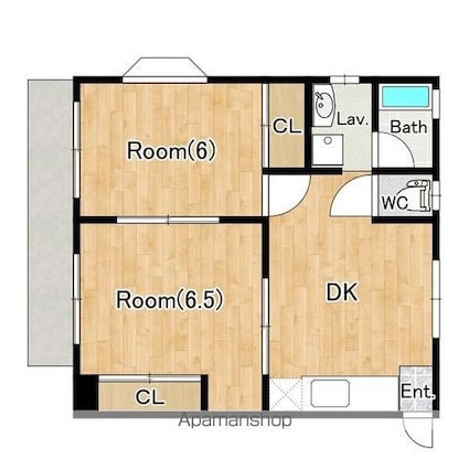 コーポ柏[2DK/43.37m2]の間取図