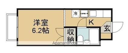 東京都杉並区松庵３丁目[1K/19.5m2]の間取図