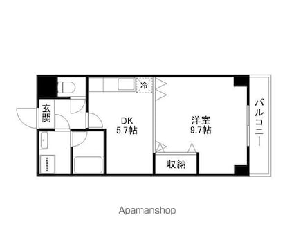 メゾンマツオ[1DK/35.6m2]の間取図