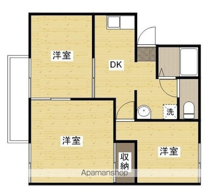 ドミール春日Ａ[2LDK/52m2]の間取図