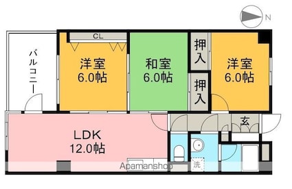 レジデンス扇[3LDK/68.97m2]の間取図