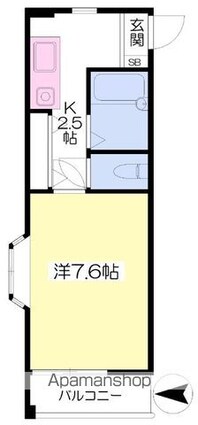 トーヨレジデンス[1K/24.3m2]の間取図
