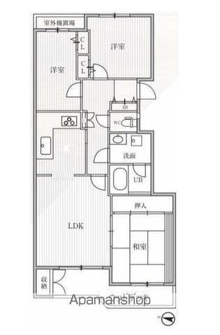 Ｔ’Ｓ　ＧＡＲＤＥＮ横浜反町 106 ｜ 神奈川県横浜市神奈川区中丸1-8（賃貸マンション3LDK・1階・77.10㎡） その2