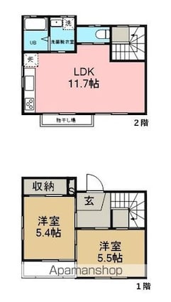 カサ・テラッサ[2LDK/52.38m2]の間取図