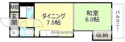 和歌山県和歌山市吹屋町４丁目[1DK/29.78m2]の間取図