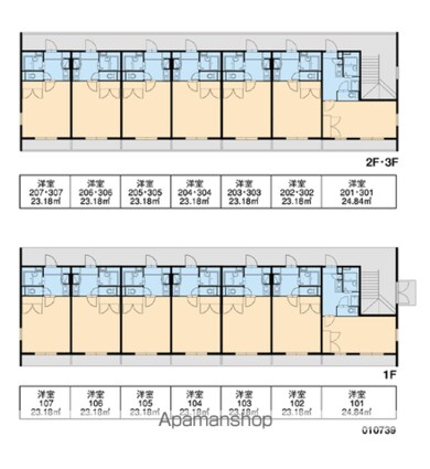 レオパレスプリマベーラⅡ[1K/23.18m2]の配置図