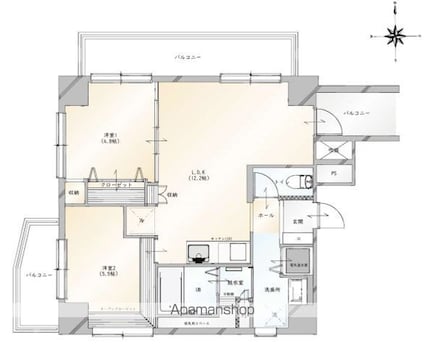 サンピア大手町[2LDK/50.12m2]の間取図