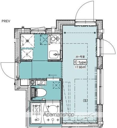 ＦＡＢＲＩＣ代々木上原[1K/17.6m2]の間取図