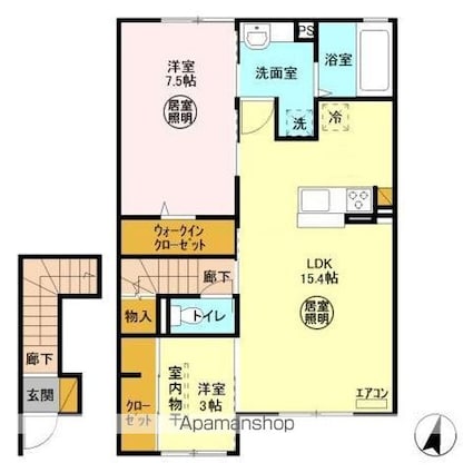 ベレタニア　Ａ[2LDK/65.45m2]の間取図